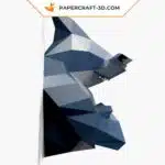 Papercraft Requin-marteau décor mural en papier 3D origami, weergave 5