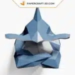 Papercraft Requin-marteau décor mural en papier 3D origami, weergave 6