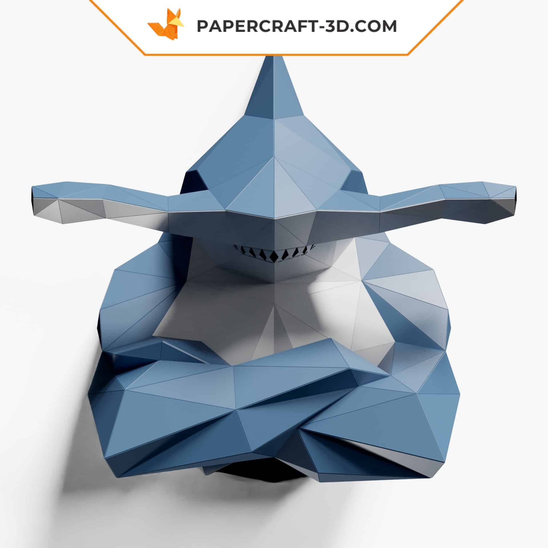 Papercraft hammerhead shark bust in 3D origami Papercraft hammerhead shark bust in 3D origami