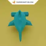 Turquoise 3D origami hammerhead shark papercraft