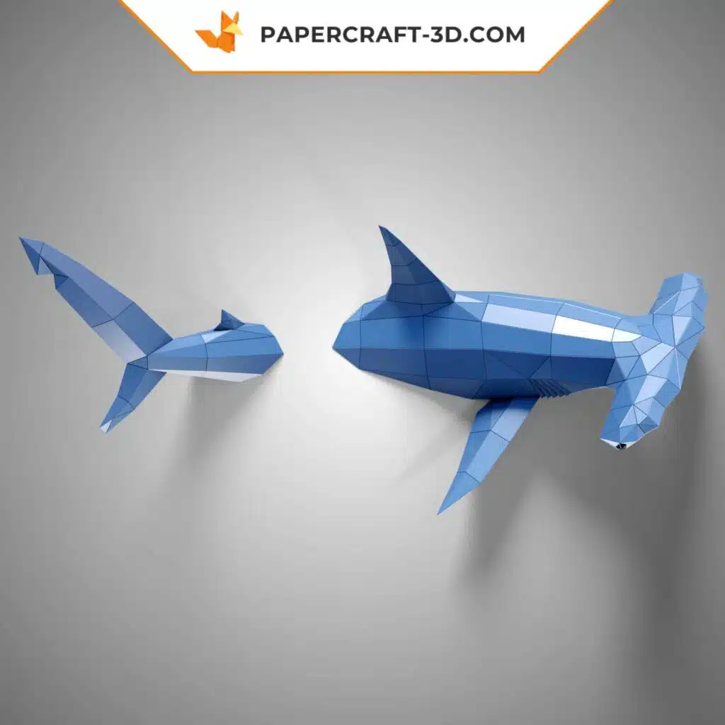 Papercraft di squalo martello in origami 3D
