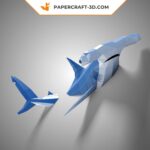 Papercraft de tubarão-martelo em origami 3D