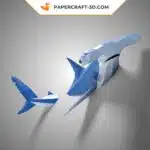 Papercraft Requin Marteau origami papier 3D, weergave 3
