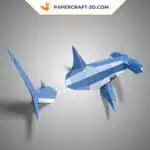 Papercraft Requin Marteau origami papier 3D, weergave 5