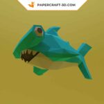 Papercraft hammerhead shark in 3D origami