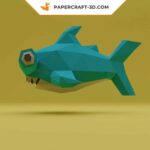 Papercraft hammerhead shark in 3D origami