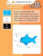 Turquoise 3D origami hammerhead shark papercraft