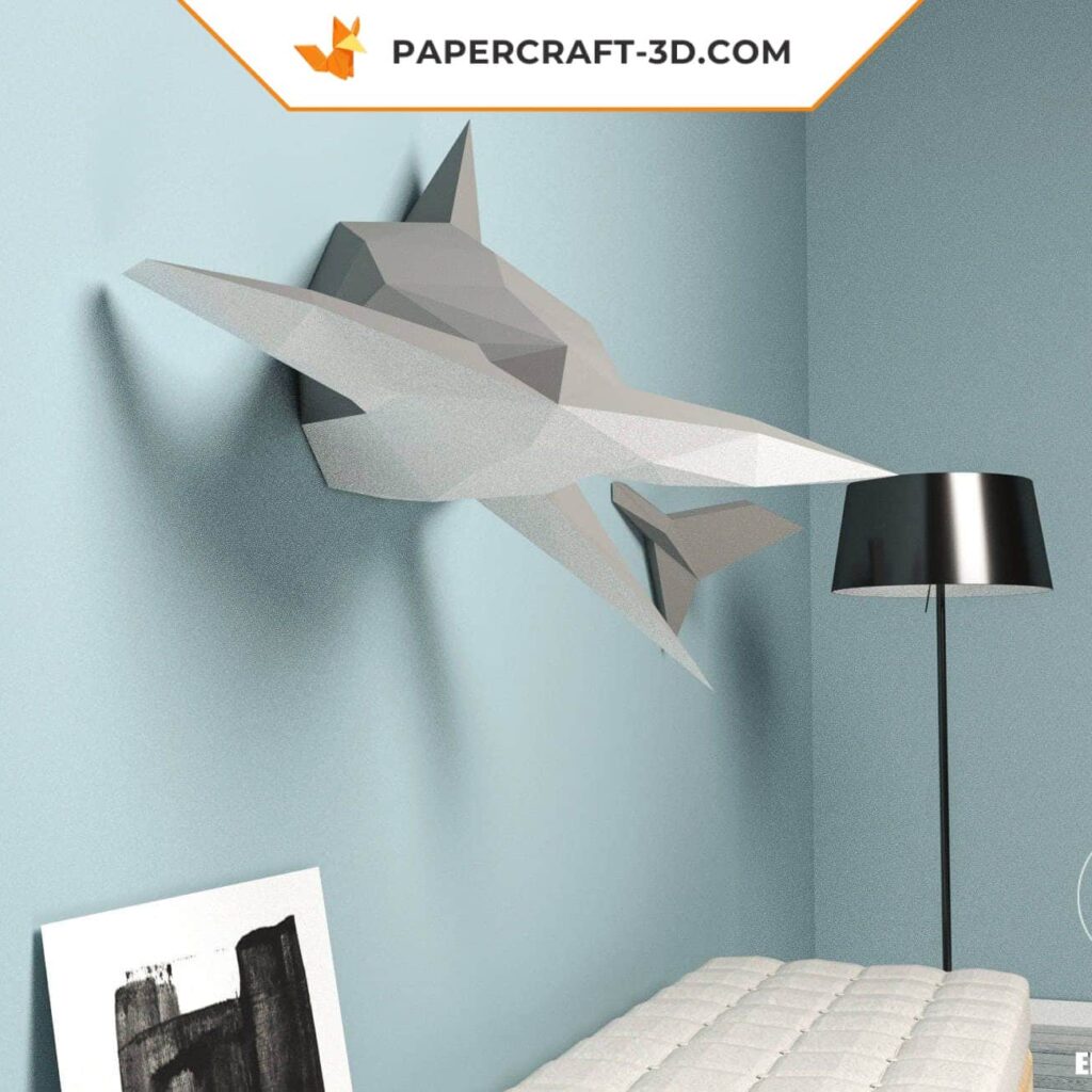 Papercraft hammerhead shark in 3D origami