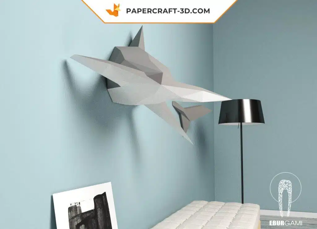 Papercraft Requin Marteau origami papier 3D à construire soi-même, weergave 2