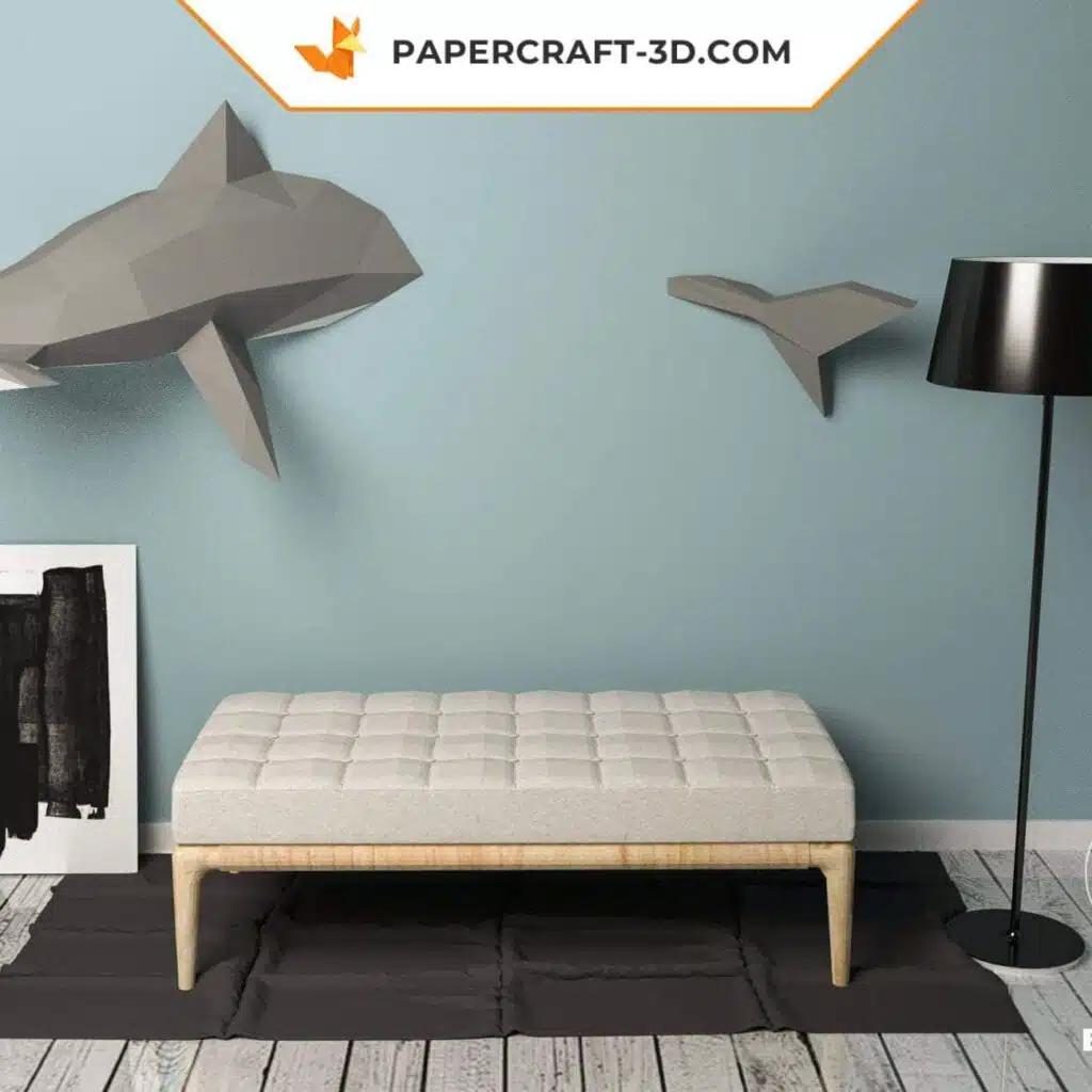 Papercraft di squalo martello grigio in origami 3D