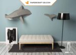 Papercraft hammerhead shark in 3D origami