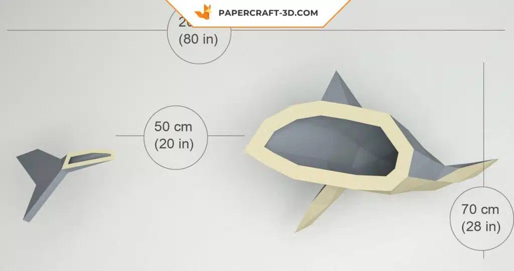 Papercraft Requin Marteau origami papier 3D à construire soi-même, weergave 3