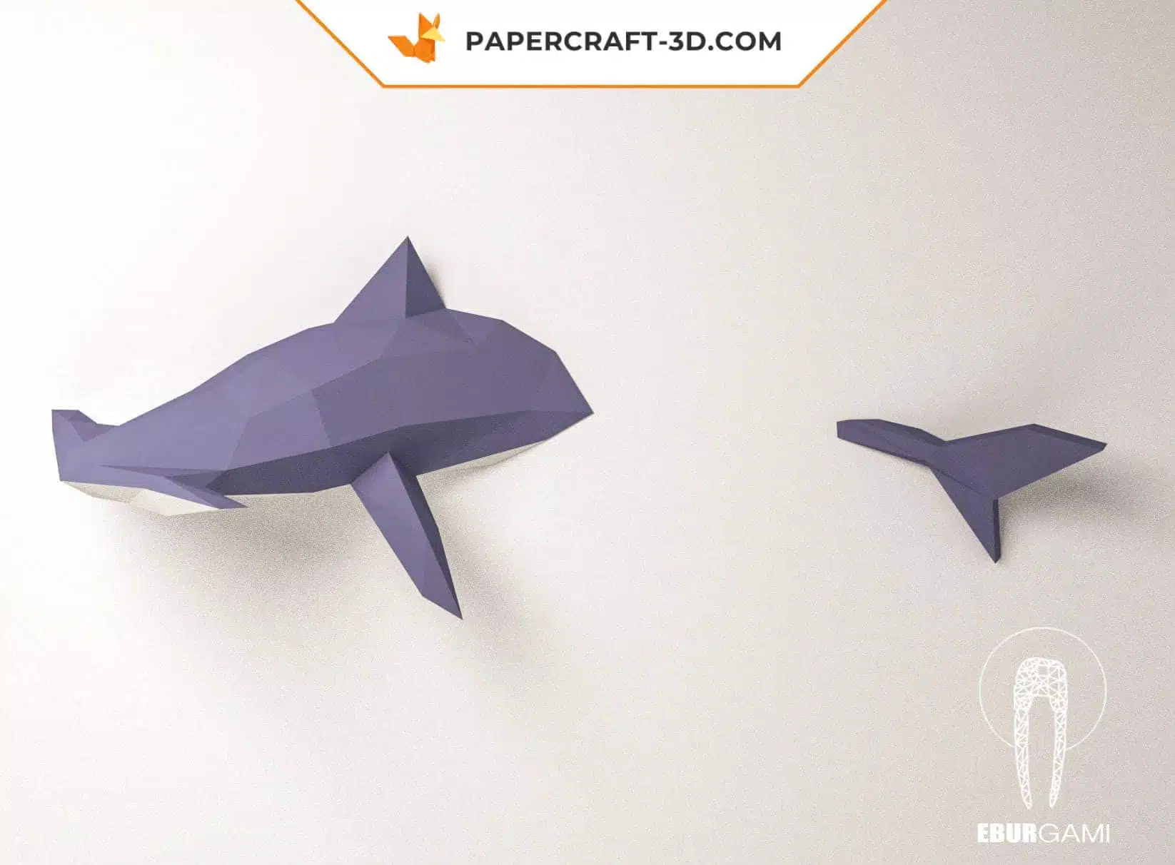 Papercraft Requin Marteau origami papier 3D à construire soi-même, weergave 4