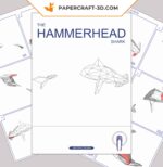 Papercraft hammerhead shark in 3D origami