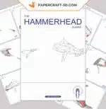 Papercraft Requin Marteau origami papier 3D à construire soi-même, weergave 5