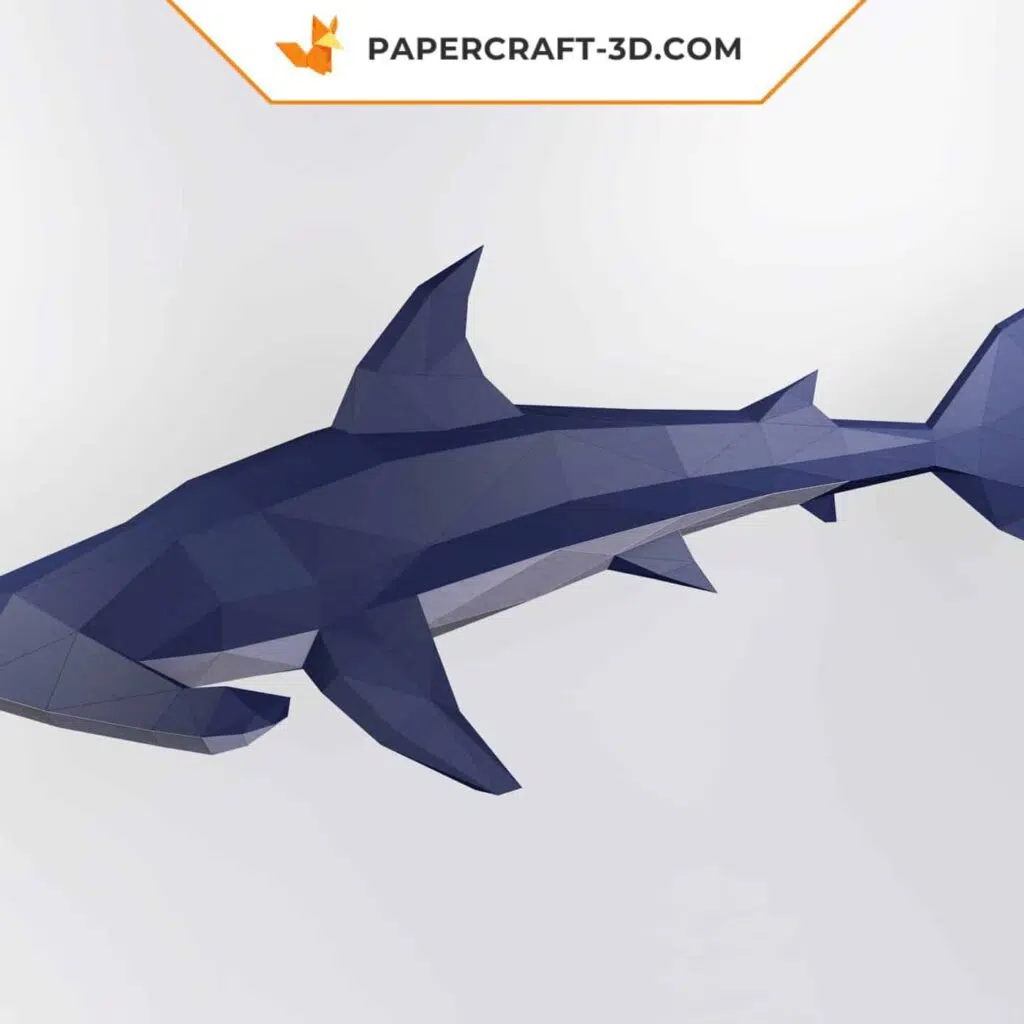 Papercraft de bébé requin-marteau mignon en origami 3D