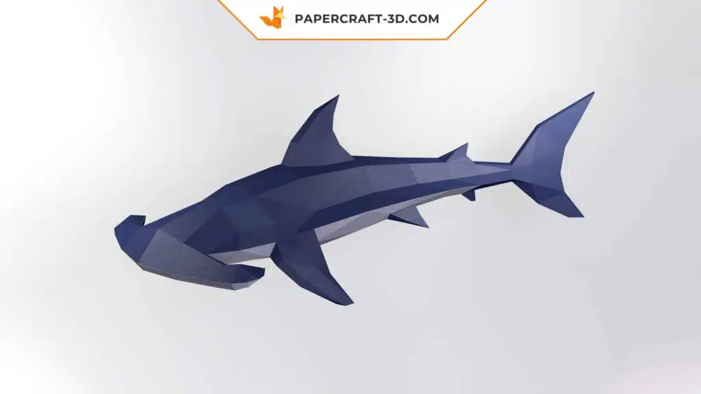 Niedlicher Baby-Hammerhai als 3D-Origami-Papercraft