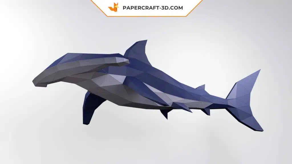 Niedlicher Baby-Hammerhai als 3D-Origami-Papercraft