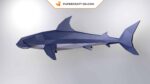 Papercraft de bébé requin-marteau mignon en origami 3D