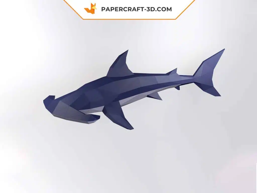 Niedlicher Baby-Hammerhai als 3D-Origami-Papercraft