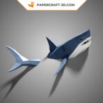 Papercraft of wall shark in 3D origami