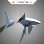 Papercraft of wall shark in 3D origami