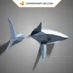 Papercraft requin mural en origami papier 3D, weergave 4