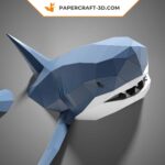 Papercraft of wall shark in 3D origami