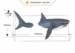 Papercraft of wall shark in 3D origami