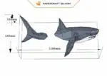 Papercraft requin mural en origami papier 3D, weergave 6