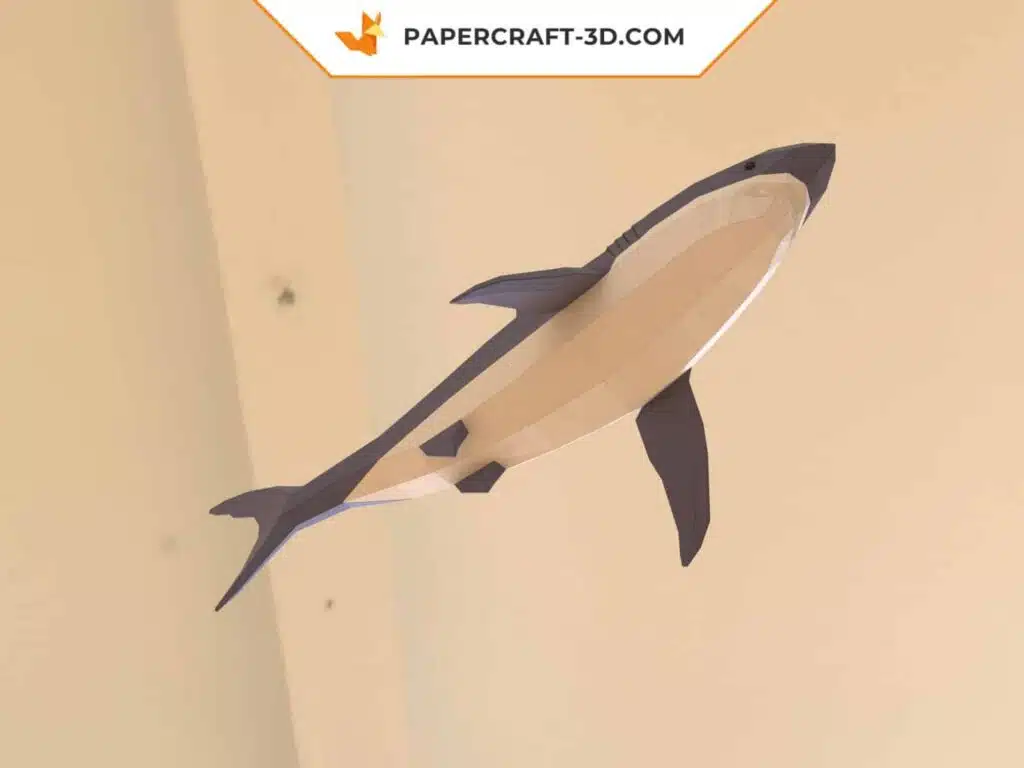 Papercraft Requin sculpture papier 3D à imprimer, weergave 3