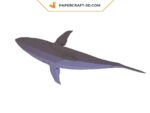 Papercraft de tubarão azul em origami 3D
