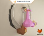 Papercraft Storch in 3D Origami