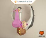 Papercraft Storch in 3D Origami