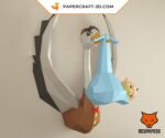 Papercraft Storch in 3D Origami