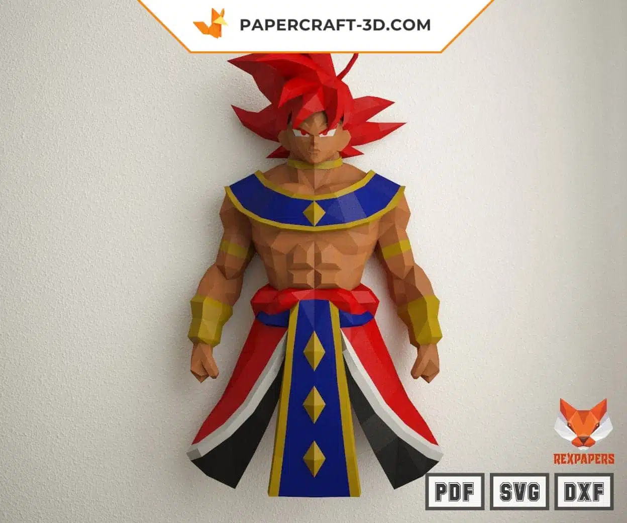 Papercraft von Goku Hakaishin in 3D-Origami Papercraft von Goku Hakaishin in 3D-Origami