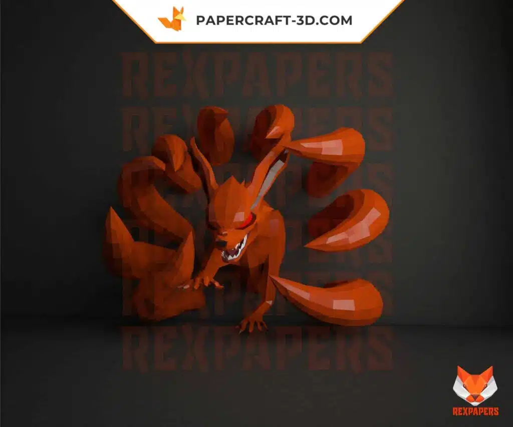 Kyuubi Kurama Papercraft als Origami, Ansicht 4