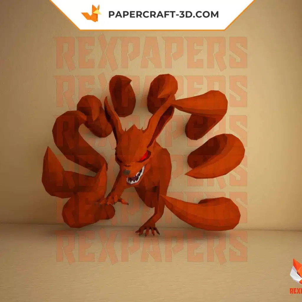 Papercraft Kyuubi Kurama in 3D-origami