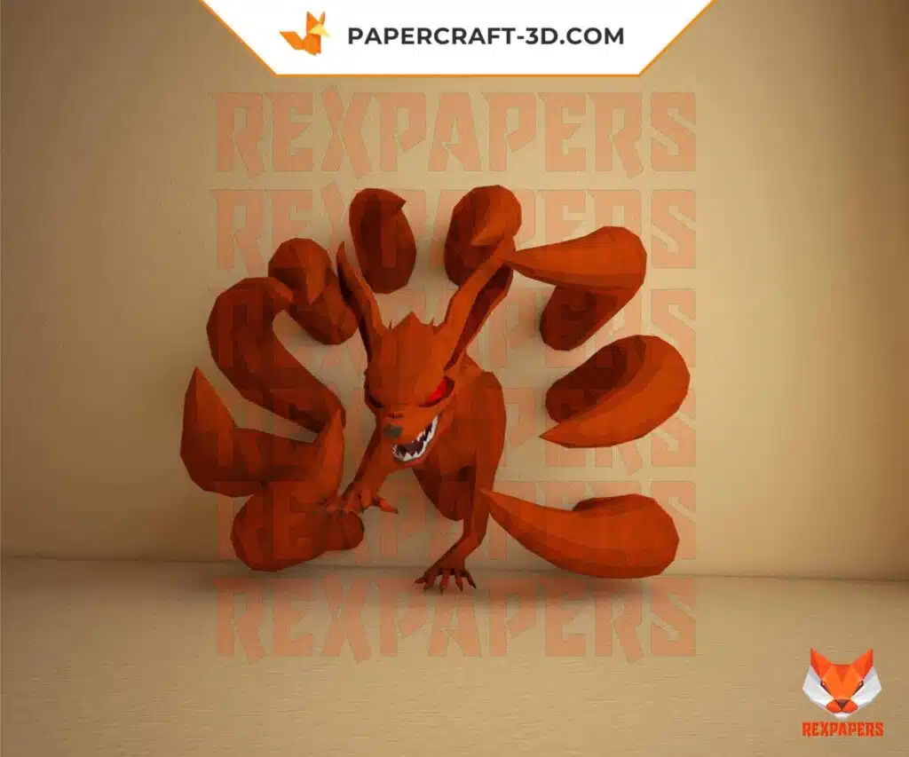 Kyuubi Kurama Papercraft als Origami, Ansicht 2