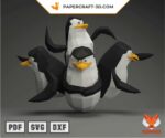 Madagascar Penguins 3D Origami Papercraft