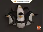Papercraft RexPinguinos origami papier 3D DIY lowpoly, vue 3
