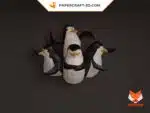 Papercraft RexPinguinos origami papier 3D DIY lowpoly, vue 4