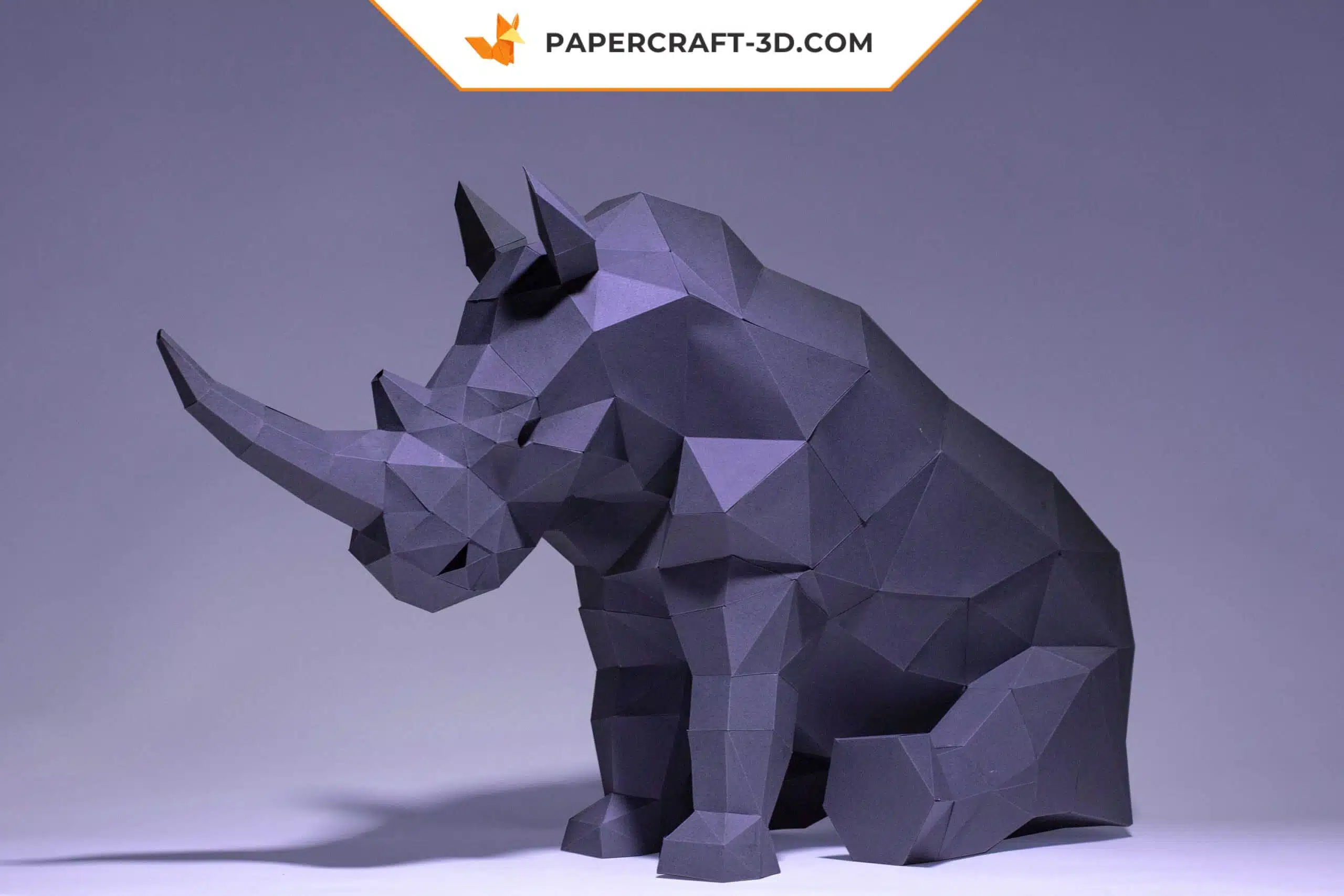 Papercraft Rhinocéros en origami papier 3D à télécharger, weergave 4