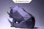 Papercraft Rhinocéros en origami papier 3D à télécharger, weergave 5