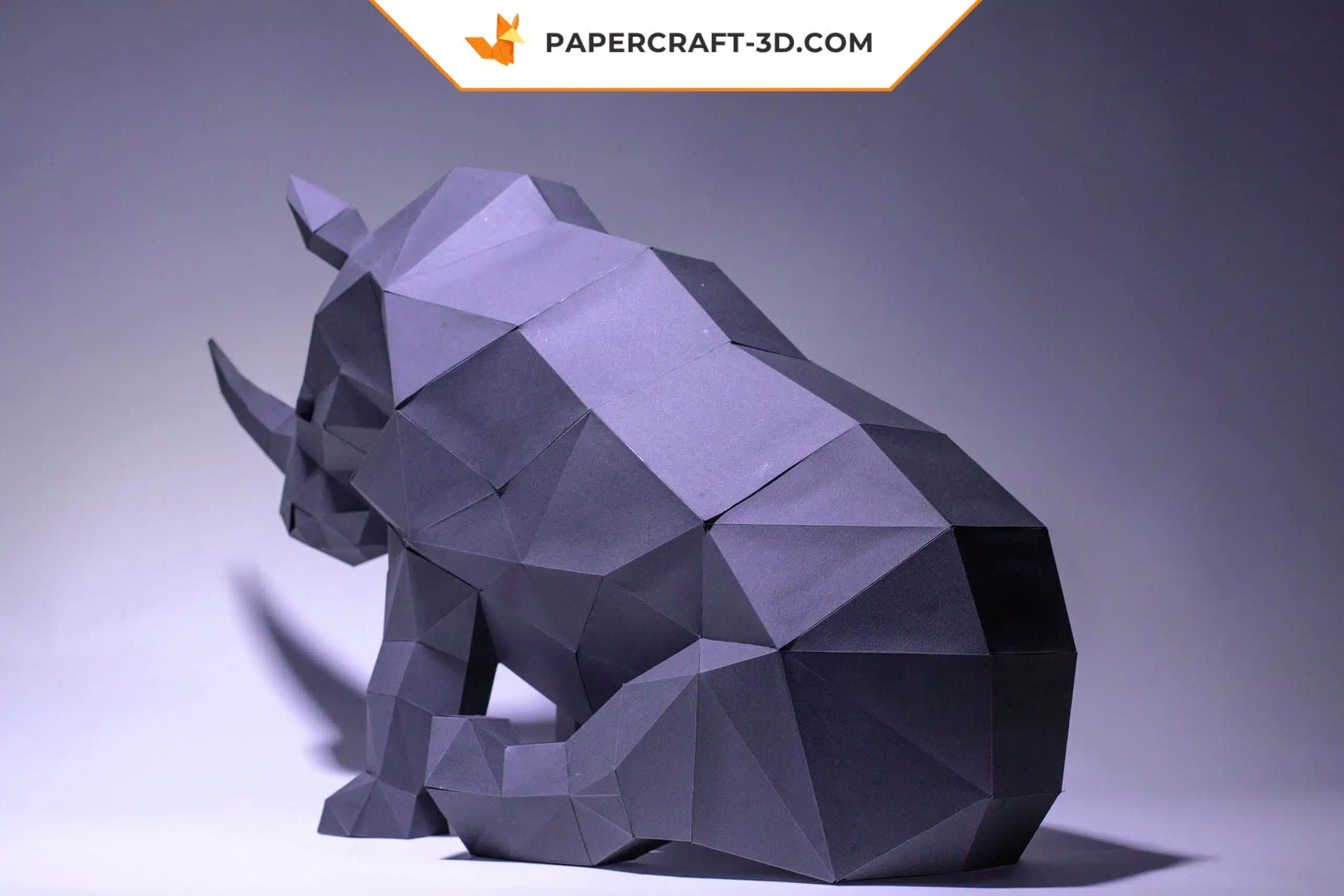 Papercraft Rhinocéros en origami papier 3D à télécharger, weergave 5