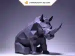Papercraft Rhinocéros en origami papier 3D à télécharger