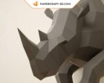 Papercraft demi rhinocéros mural en origami 3D