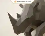 3D origami wall-mounted half rhinoceros papercraft, 3D model, weergave 2