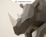 Papercraft demi rhinocéros mural en origami 3D