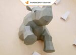 Papercraft demi rhinocéros mural en origami 3D